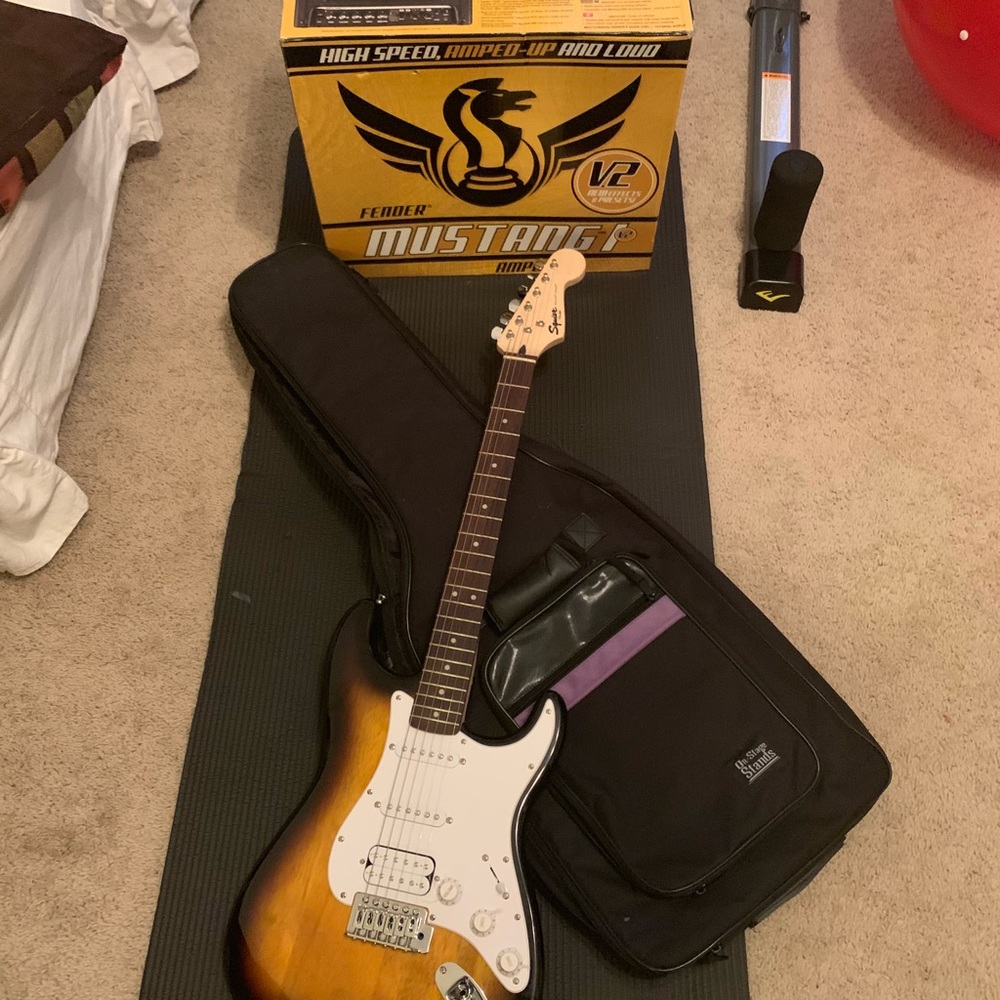 Electric guitar,case,and amplifier
